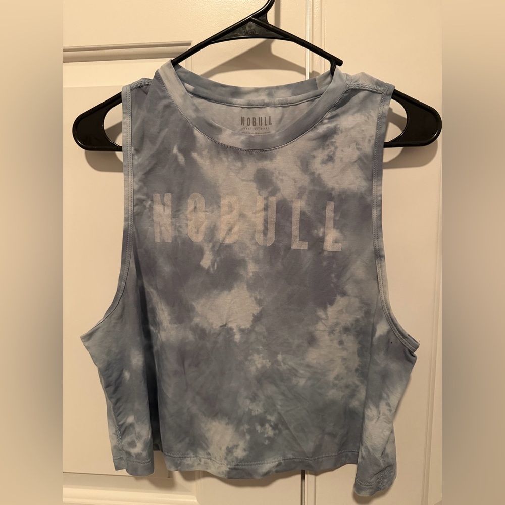 EUC NOBULL Women's Blue Tie-Dye Tank Top